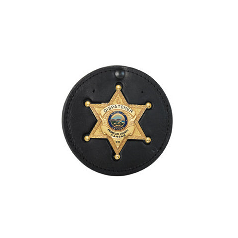 3.75" CIRCLE RECESSED BADGE HOLDER WITH CLIP