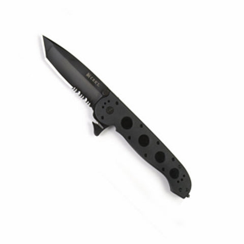 Columbia River - M16-14 Glass Filled Nylon Law Enforcement - Tanto, Triple-Point Serrations, Black Glass Filled Nylon Handle, LAWKS