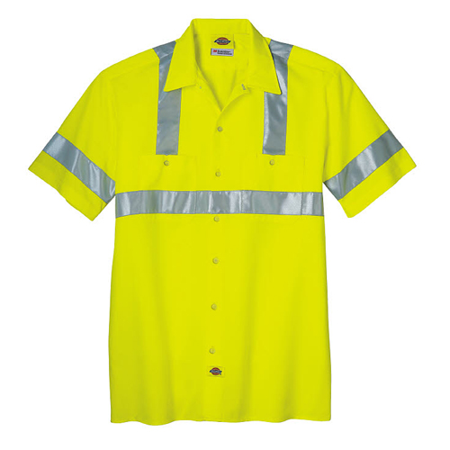 High Visibility ANSI Class 2 Short Sleeve Work Shirt