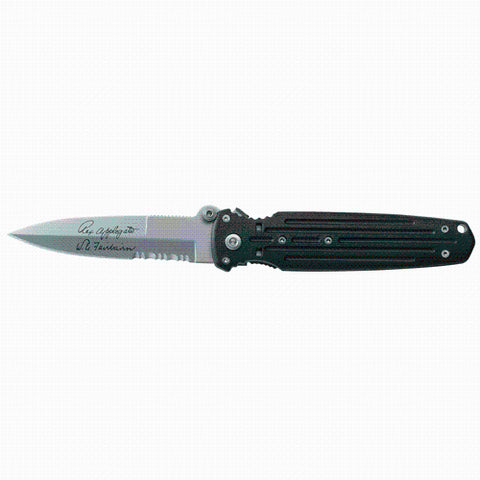 Covert - Double Edge 154CM, Black, Serrated - Box