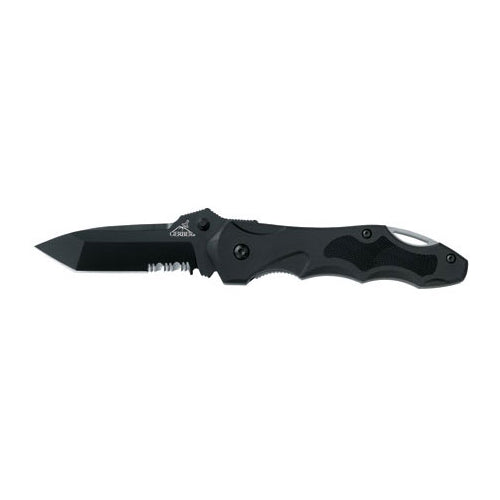 KIOWA TANTO, BLACK - SERRATED