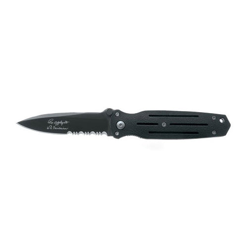 MINI COVERT - BLACK, SERRATED