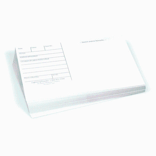 3X5 LATENT PRINT CARDS, WHITE