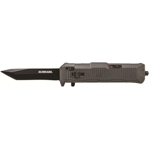 Schrade Viper Out The Front Assisted Opening Knife Double Edged Tanto Blade Aluminum Handle
