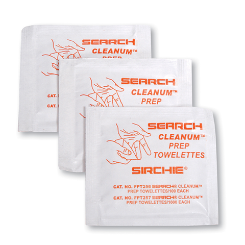 Sirchie - SEARCH Cleanum? Prep Towelettes, 100 ea.