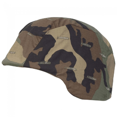 Woodland Pasgt Kevlar Helmet Covers 50-50 Nylon-Cotton Rip-Stop